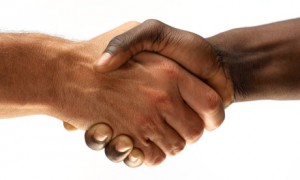 Two men shaking hands