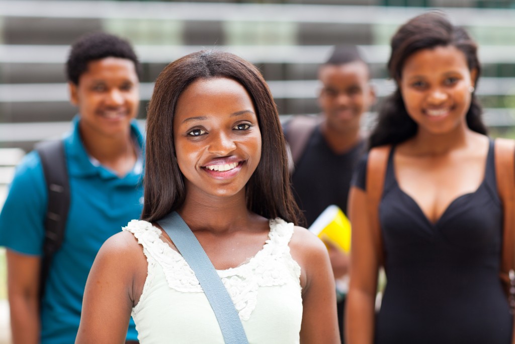 group of african college students