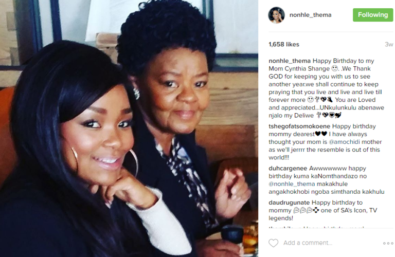 Nonhle Thema Posts Sweet Birthday Message To Her Mother Youth Village 5827