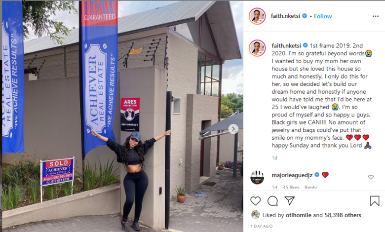 Pics! Faith Nketsi Over The Moon After Buying Her Mom A House - Youth ...